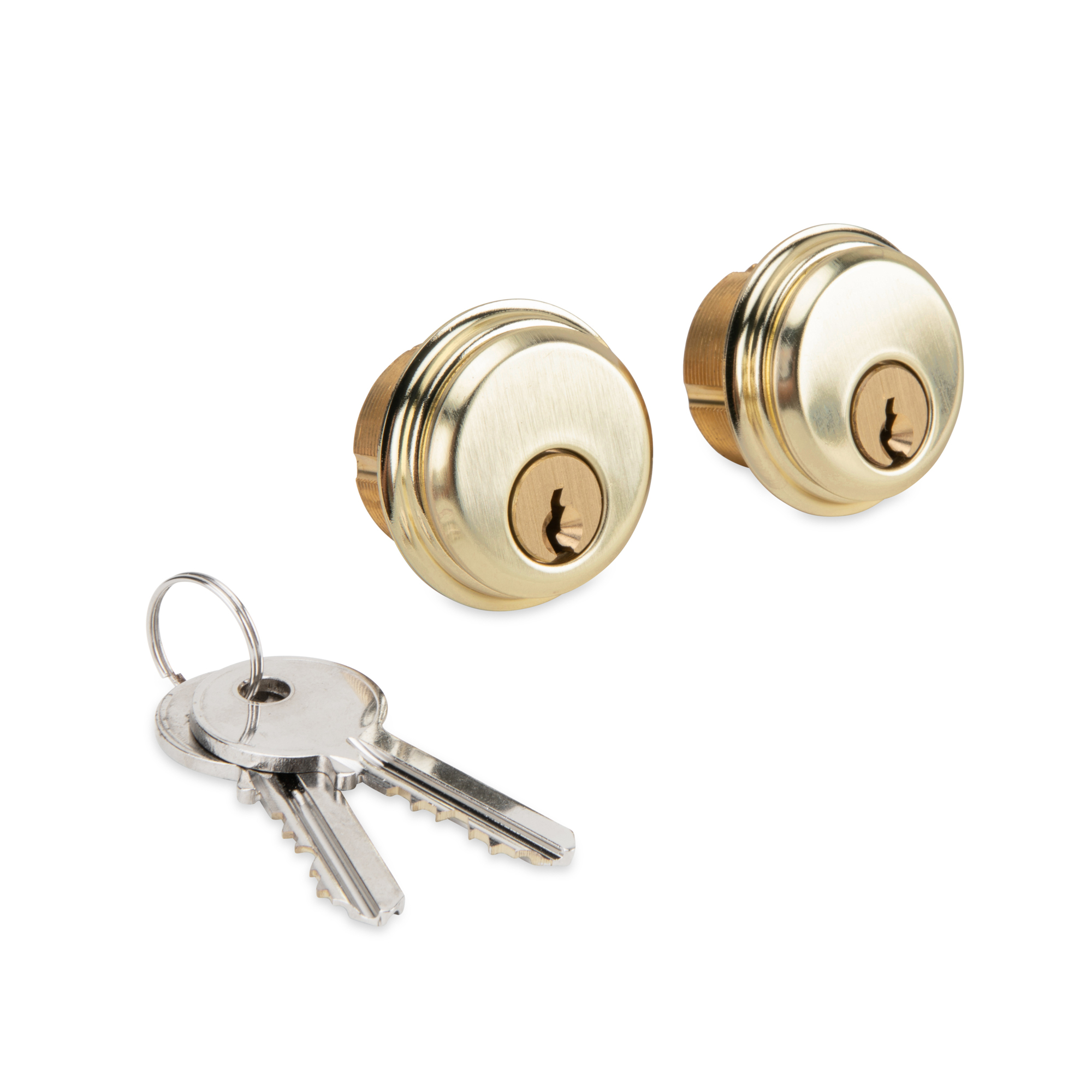 Trans Atlantic Single Mortise Cylinder — 1in., Bright Brass, Yale Keyway, Model# DL-CYLTA550BYKA2-US3
